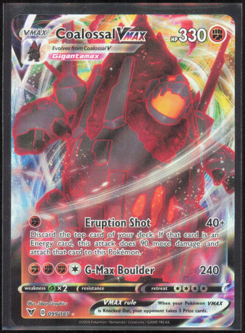 Coalossal VMAX Holo Ultra Rare SWSH04: Vivid Voltage 099/185 NM