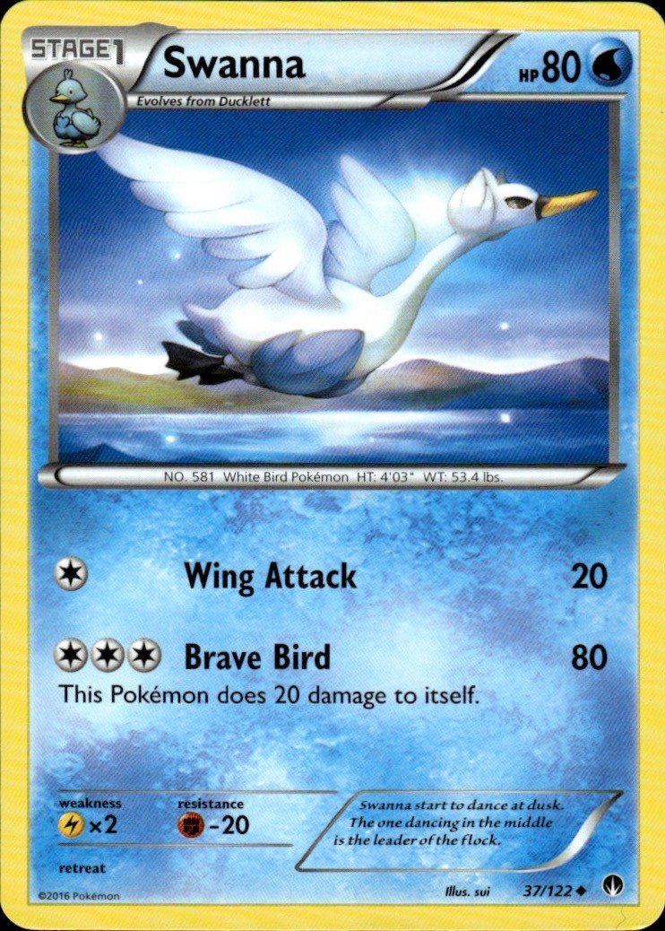 Swanna 37/122 Uncommon BREAKpoint Pokemon Lightly Played