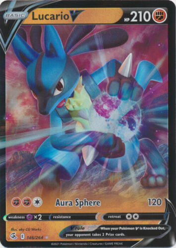Lucario V – 146/264 Ultra Rare Fusion Strike NM Pokemon TCG