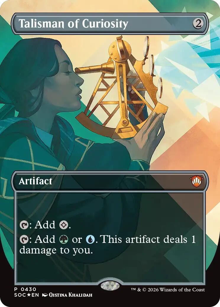 NM Talisman of Curiosity (Borderless) [SOC – 430] Foil Promo Magic