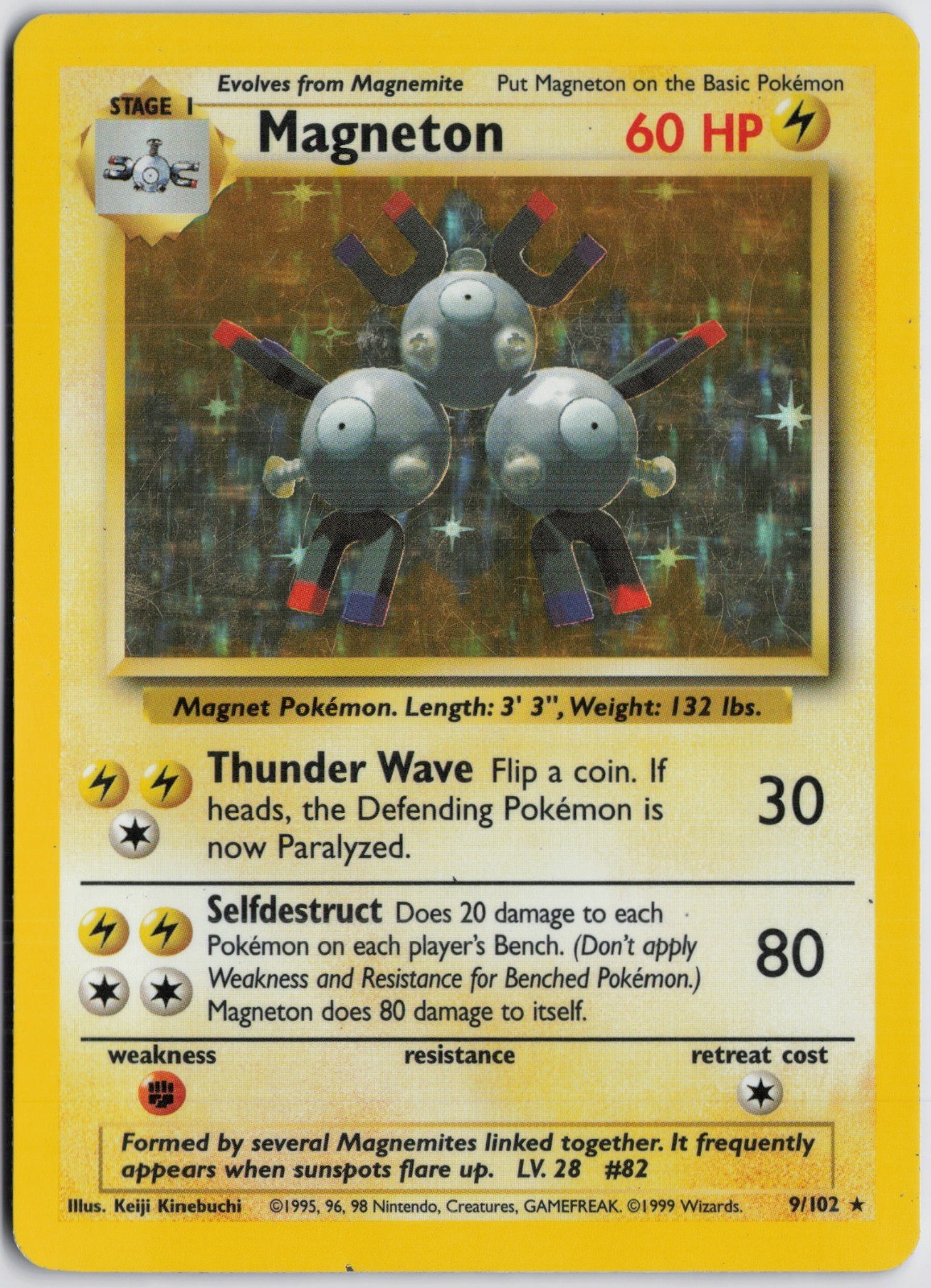 Magneton Holo Rare Base Set 009/102 MP Keiji Kinebuchi