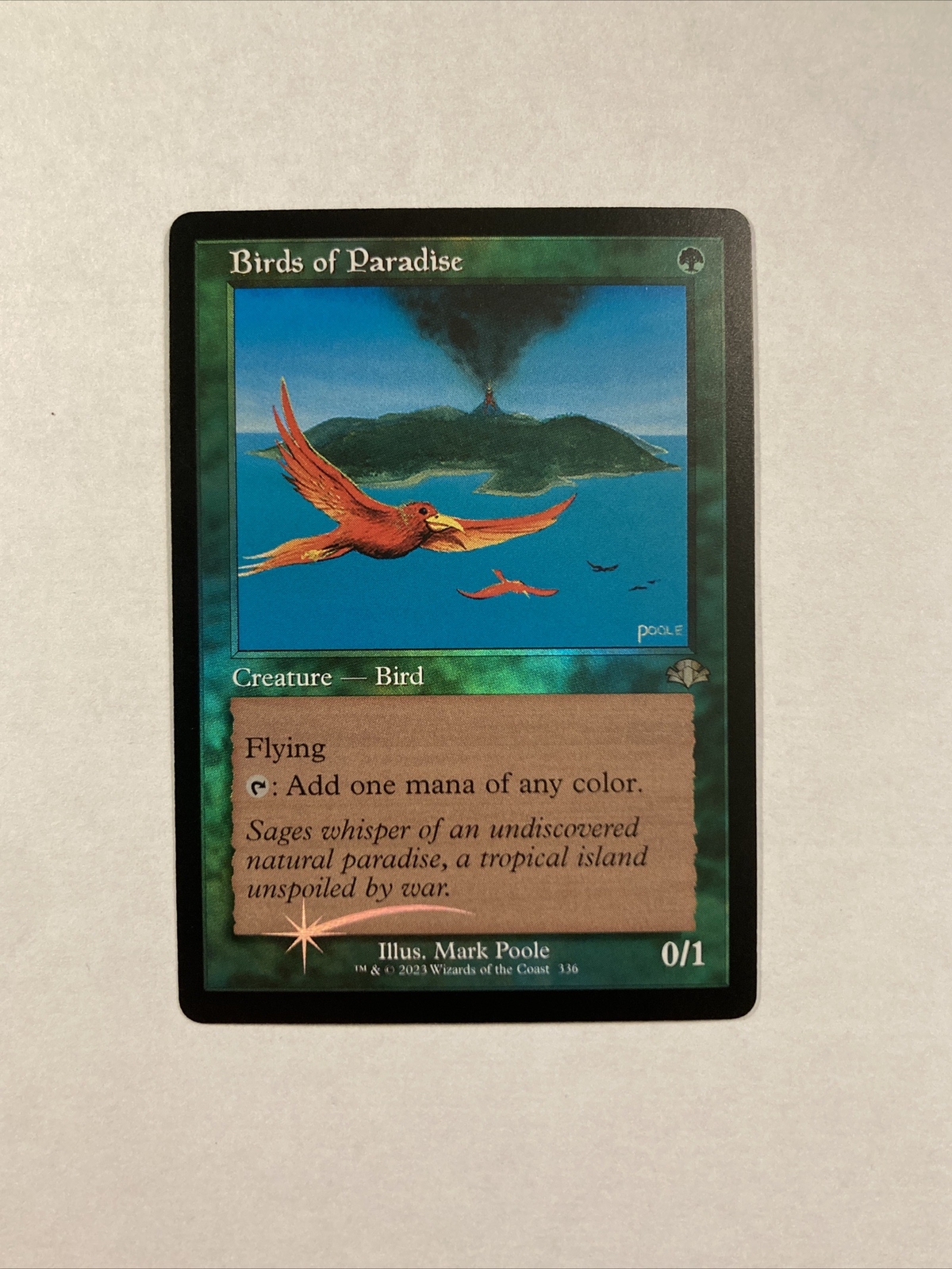 MTG Birds of Paradise *RETRO FRAME FOIL* Dominaria Remastered 336 NM