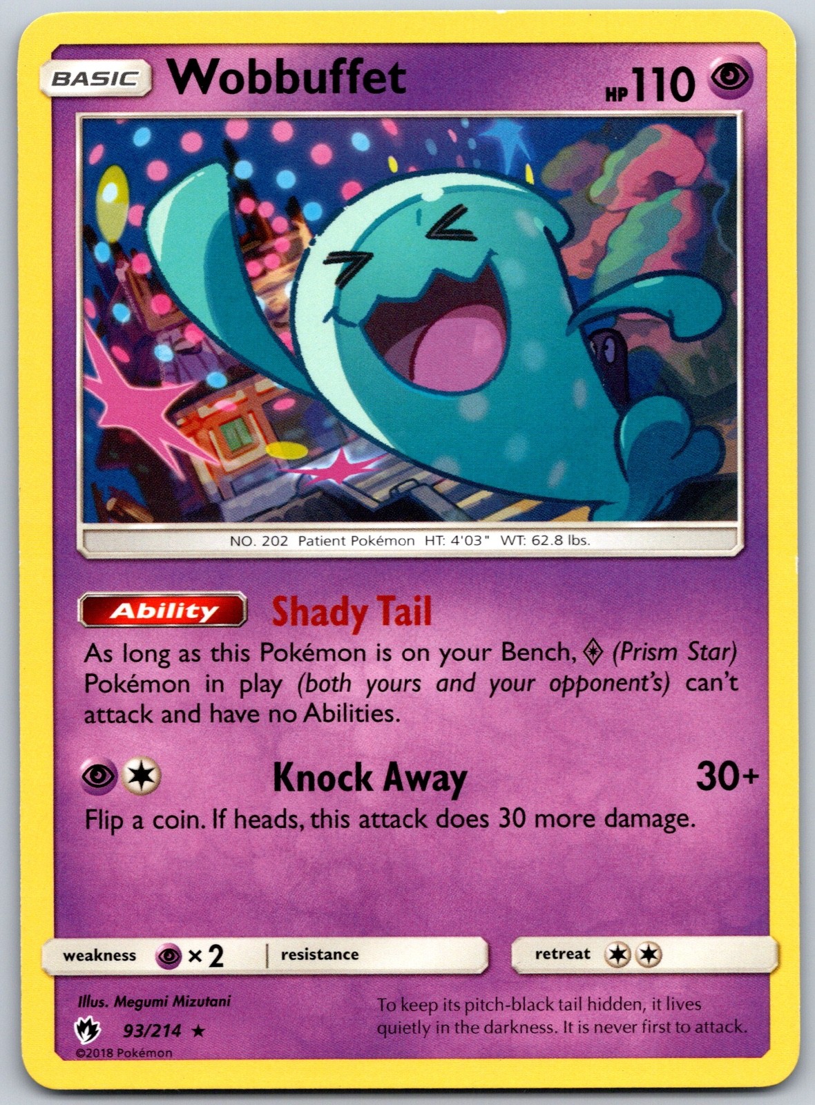 Wobbuffet Rare Megumi Mizutani SM – Lost Thunder 93/214 NM