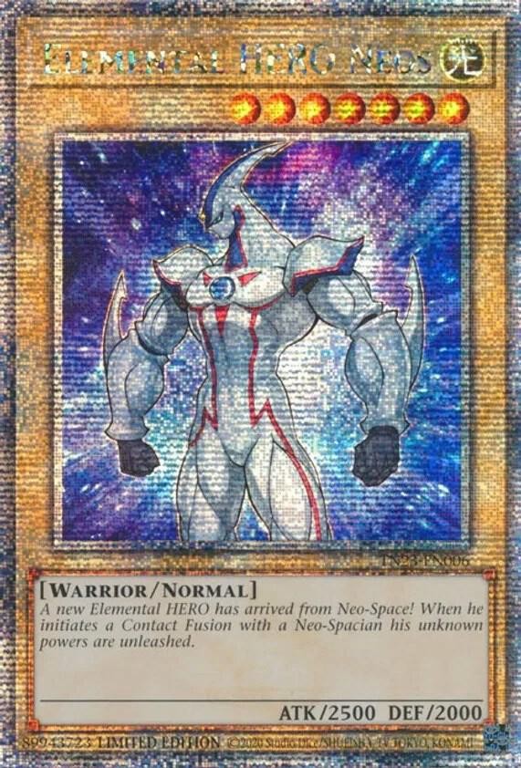 YUGIOH: 1x Elemental HERO Neos (Quarter Century Secret Rare) TN23-EN006 NM