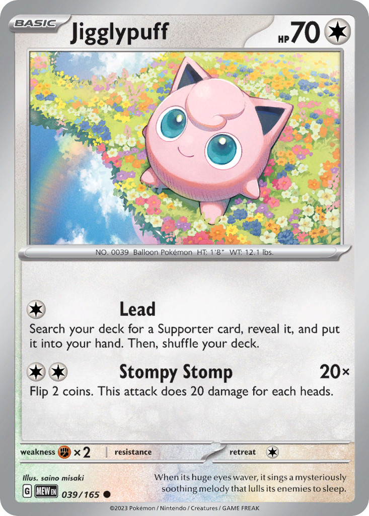 Jigglypuff 039/165 151 Common Pokemon NM/M