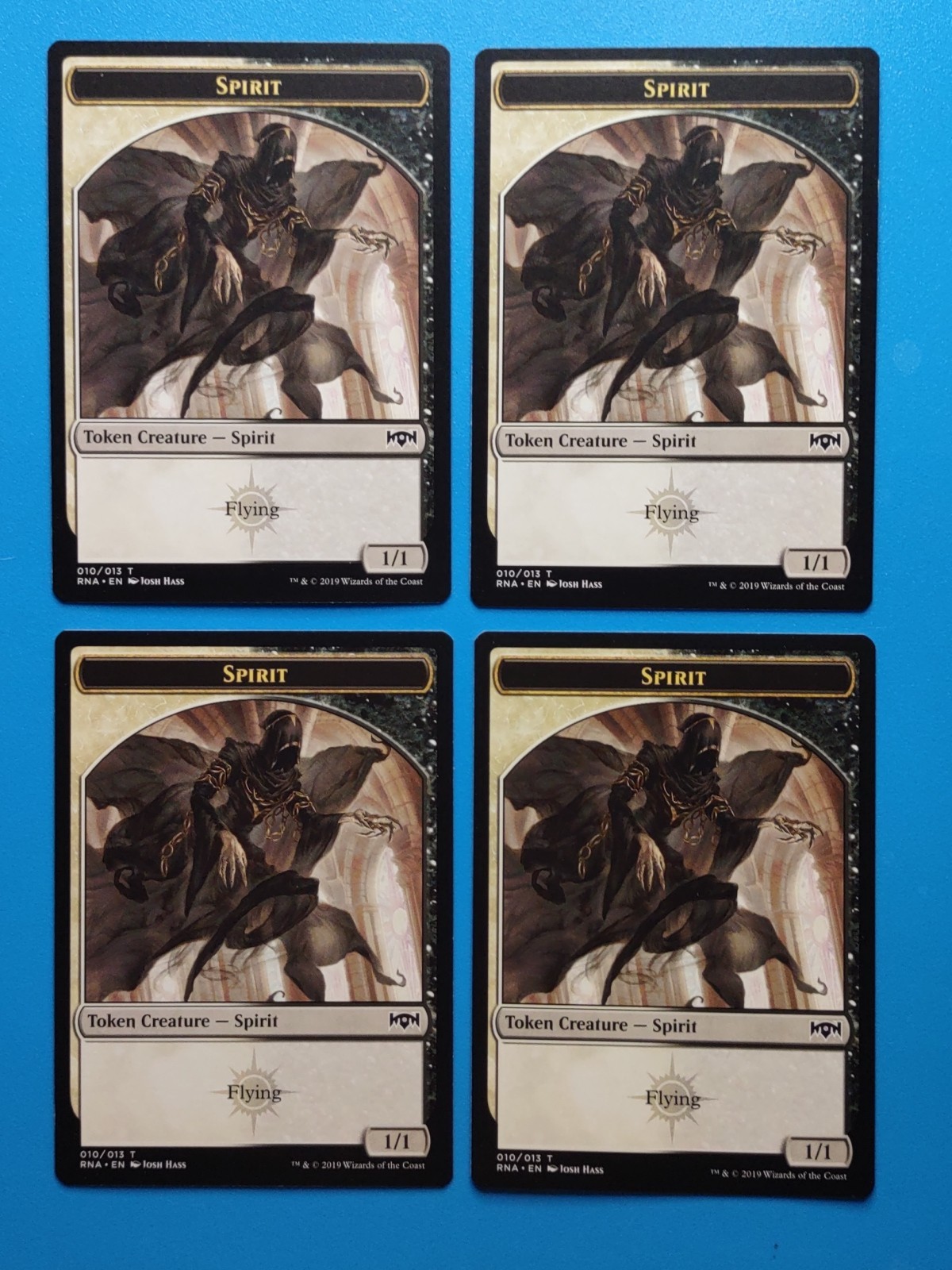 MTG 4x Sprit Token x4 NM Ravnica Allegiance Magic Playset White Black Multicolor