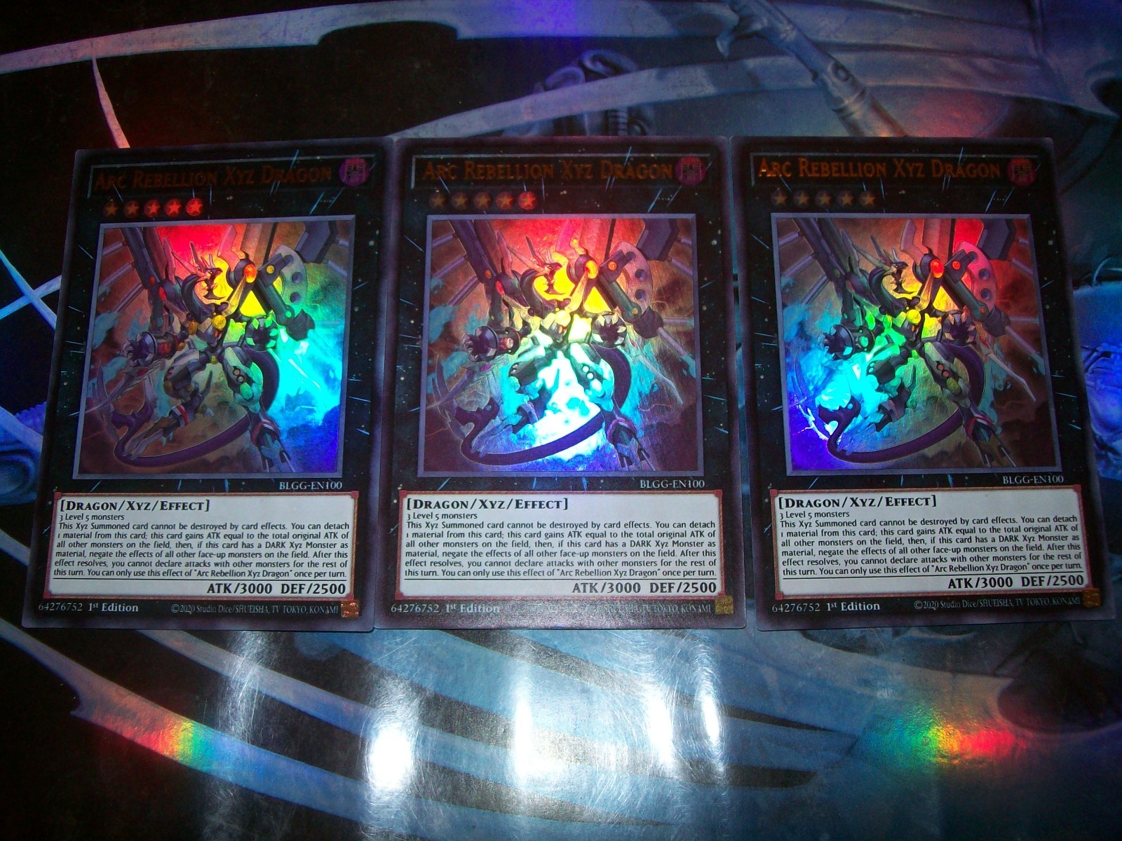 3x Arc Rebellion Xyz Dragon 1st Edition Ultra Rare BLGG-EN100 Yu-Gi-Oh!