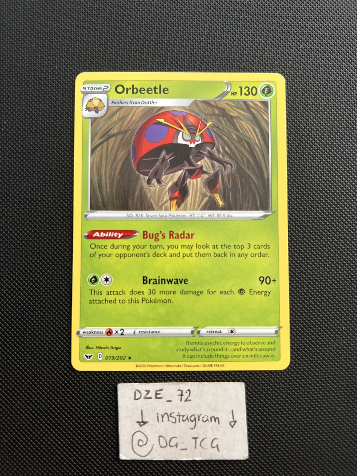 Pokemon Sword & Shield – Orbeetle – 019/202 – Non Holo Rare – M/NM