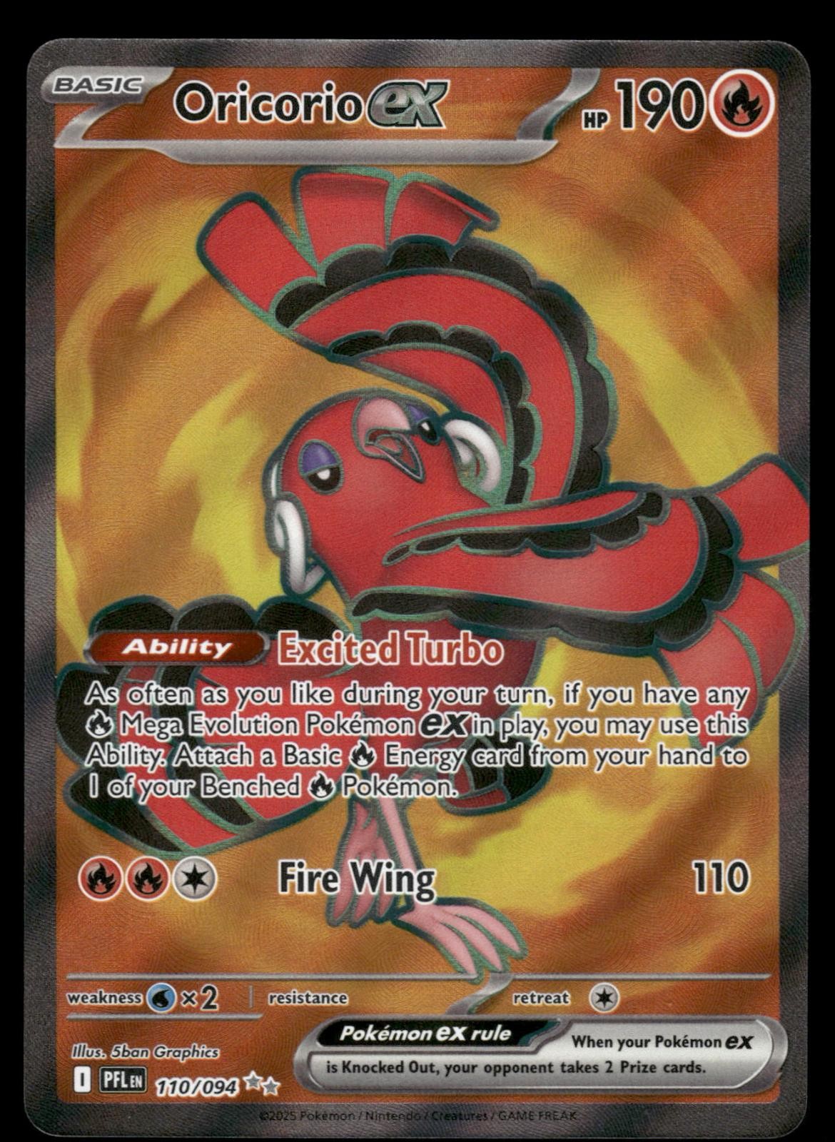 Oricorio ex 110/094 Ultra Rare Phantasmal Flames Pokemon Holo Near Mint