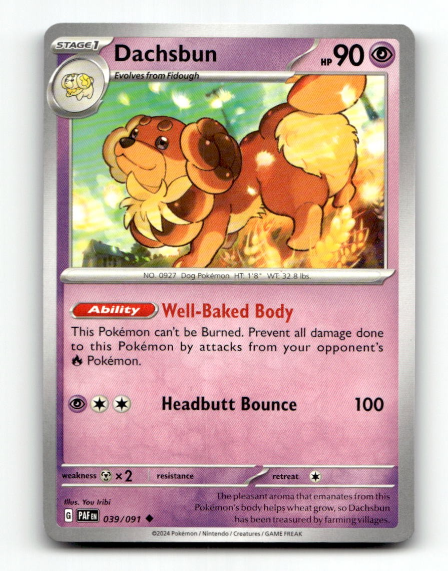 Dachsbun 039/091 Uncommon Paldean Fates Pokemon You Iribi Near Mint