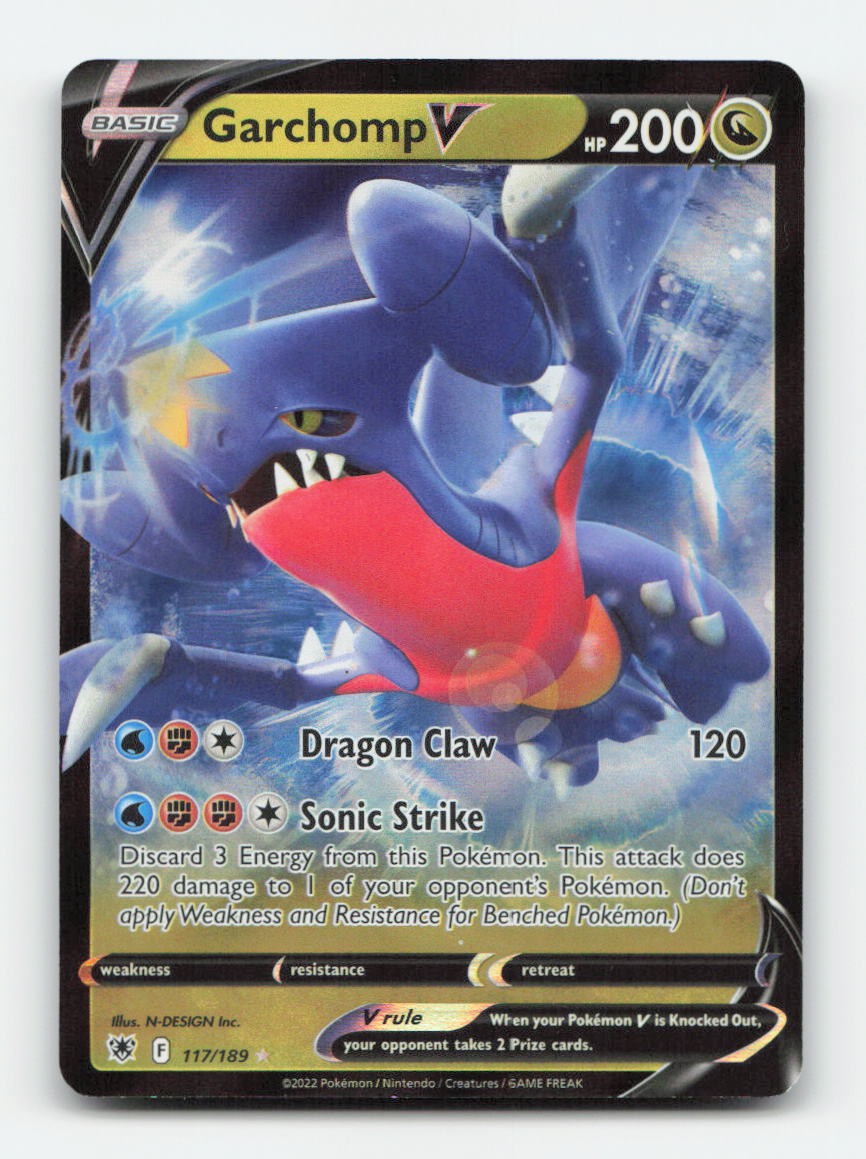 Garchomp V 117/189 – Holo V Rare Astral Radiance Pokemon NM