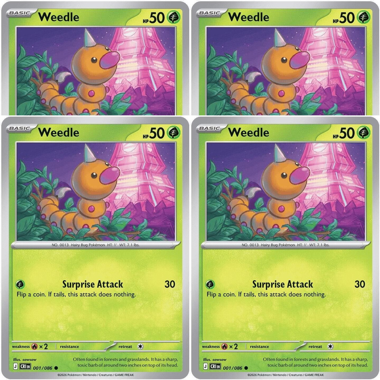 Chaos Rising Playsets x4 – Pokemon CRI ME04 English TCG – Select Cards