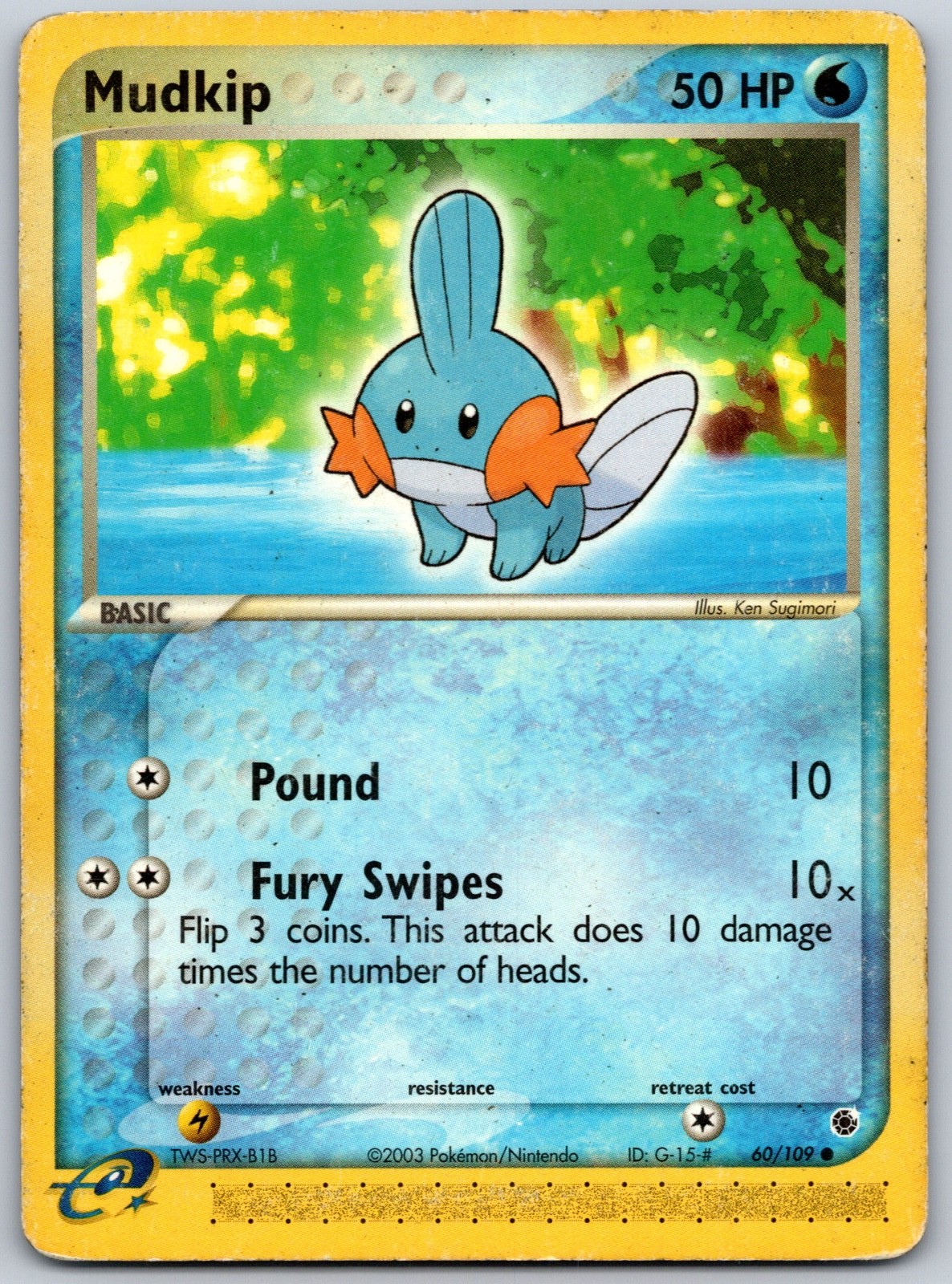 Mudkip Hironobu Yoshida Ruby and Sapphire 60/109 DAMAGED