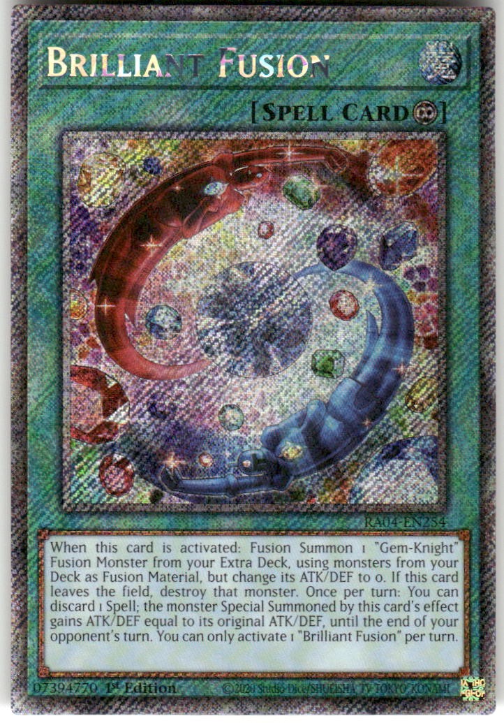 Brilliant Fusion Platinum Secret Rare RA04-EN254 QC Stampede Yu-Gi-Oh 1st Ed
