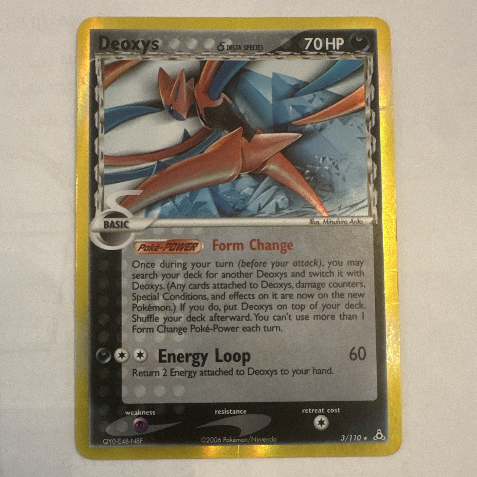 Deoxys Delta Species Attack Forme 3/110 Holon Phantoms Holo Rare 2006