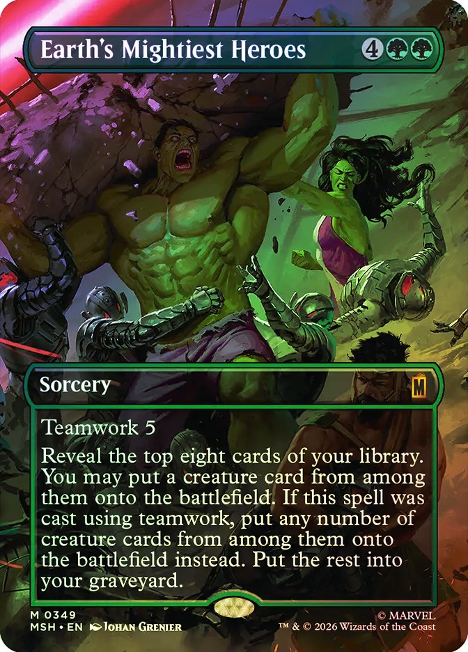 MTG FOIL Earth’s Mightiest Heroes Borderless – Marvel Super Heroes #349
