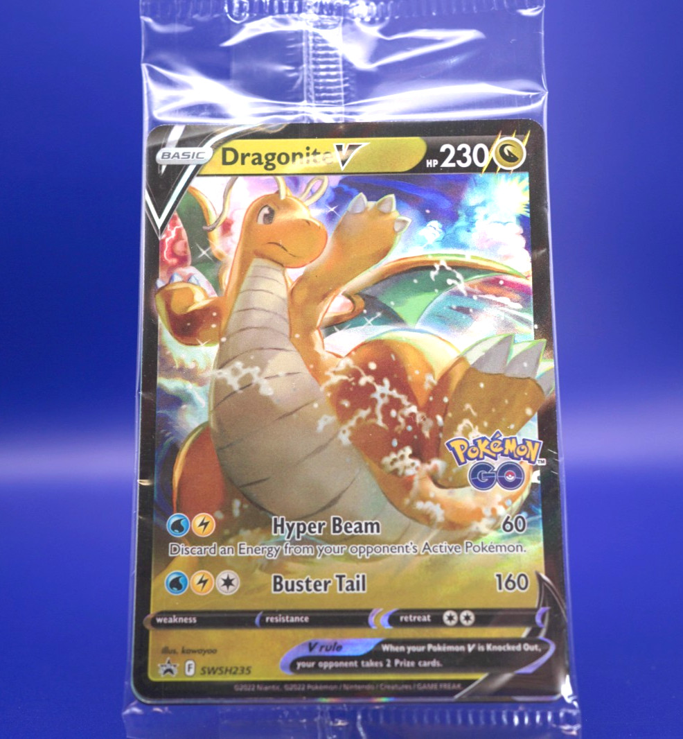Sealed Dragonite V SWSH235 & VSTAR SWSH236 Pokemon GO Promo + Energy + Dice