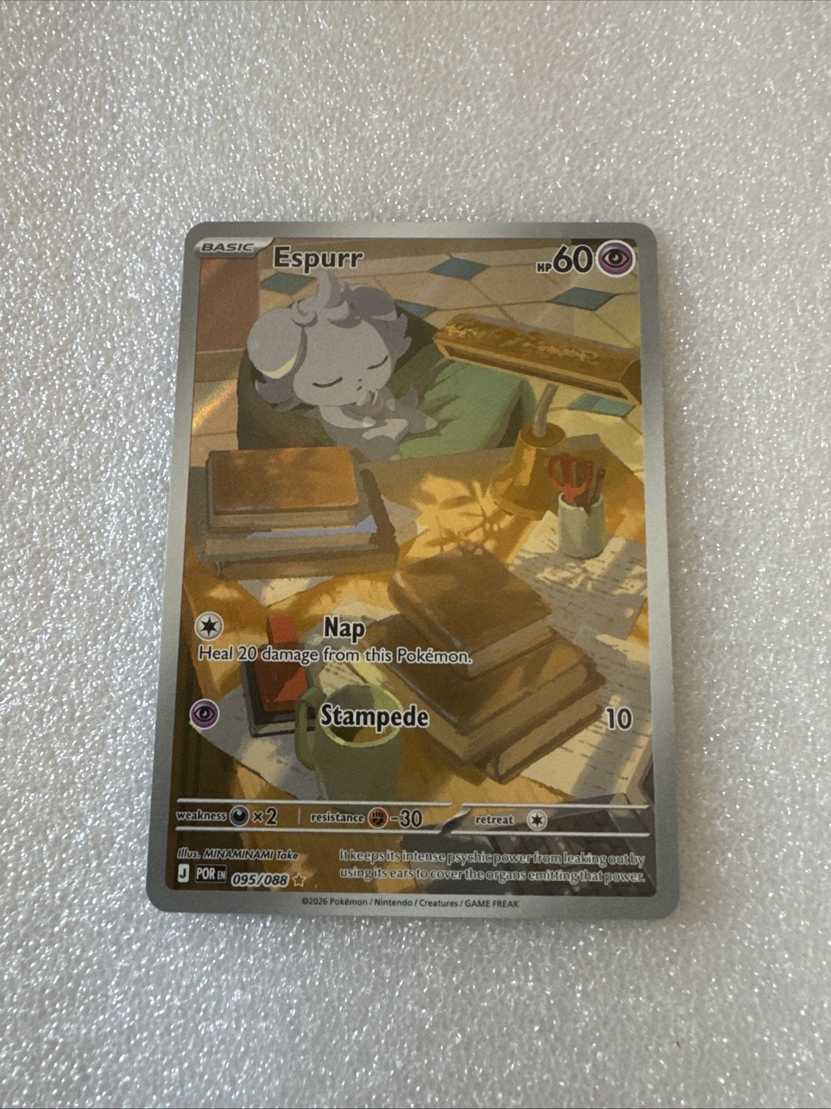 Espurr Perfect Order Pokemon Illustration Rare Holofoil 095/088