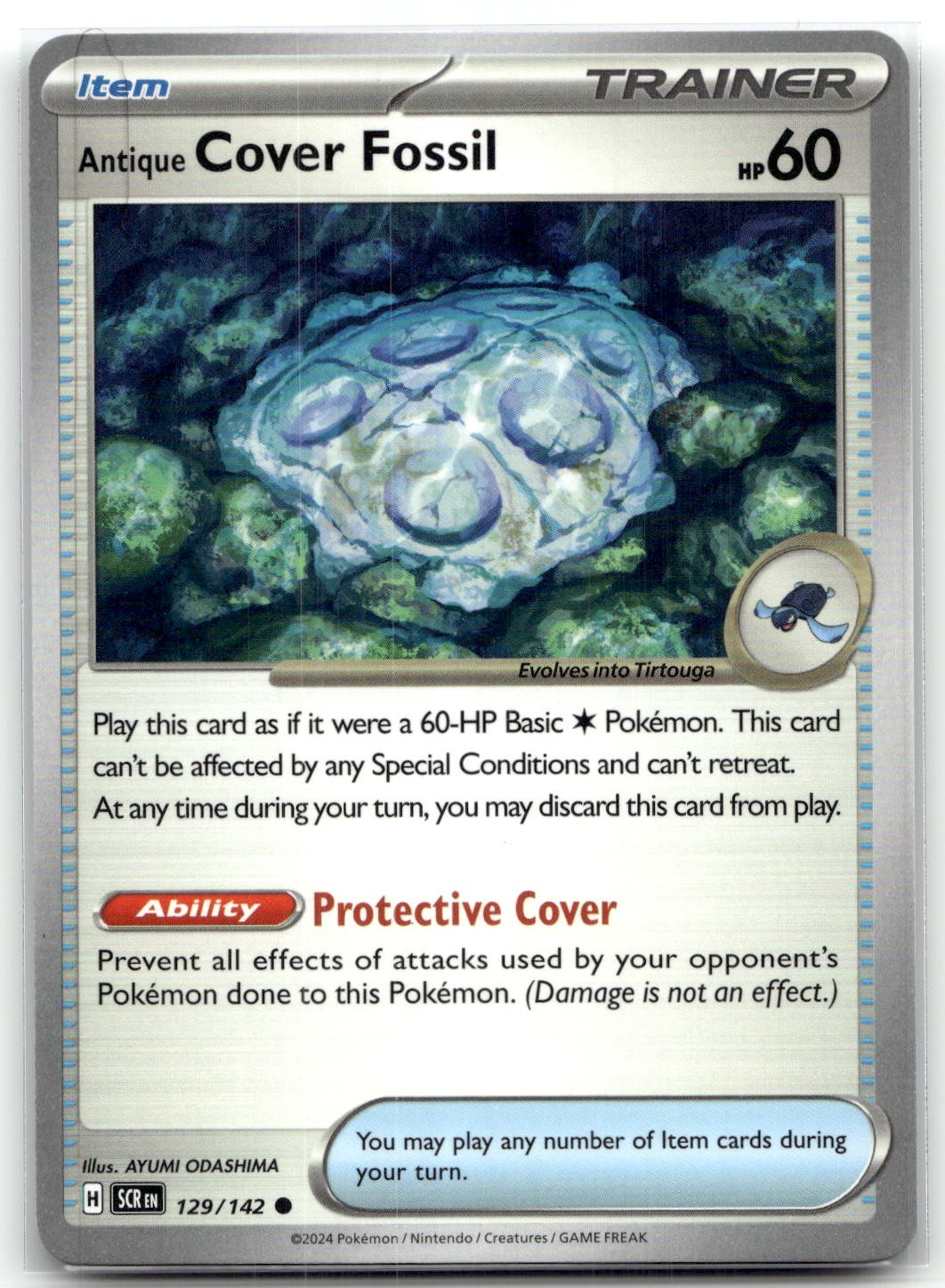 Antique Cover Fossil 129/142 SV07: Stellar Crown Common Pokemon TCG NM
