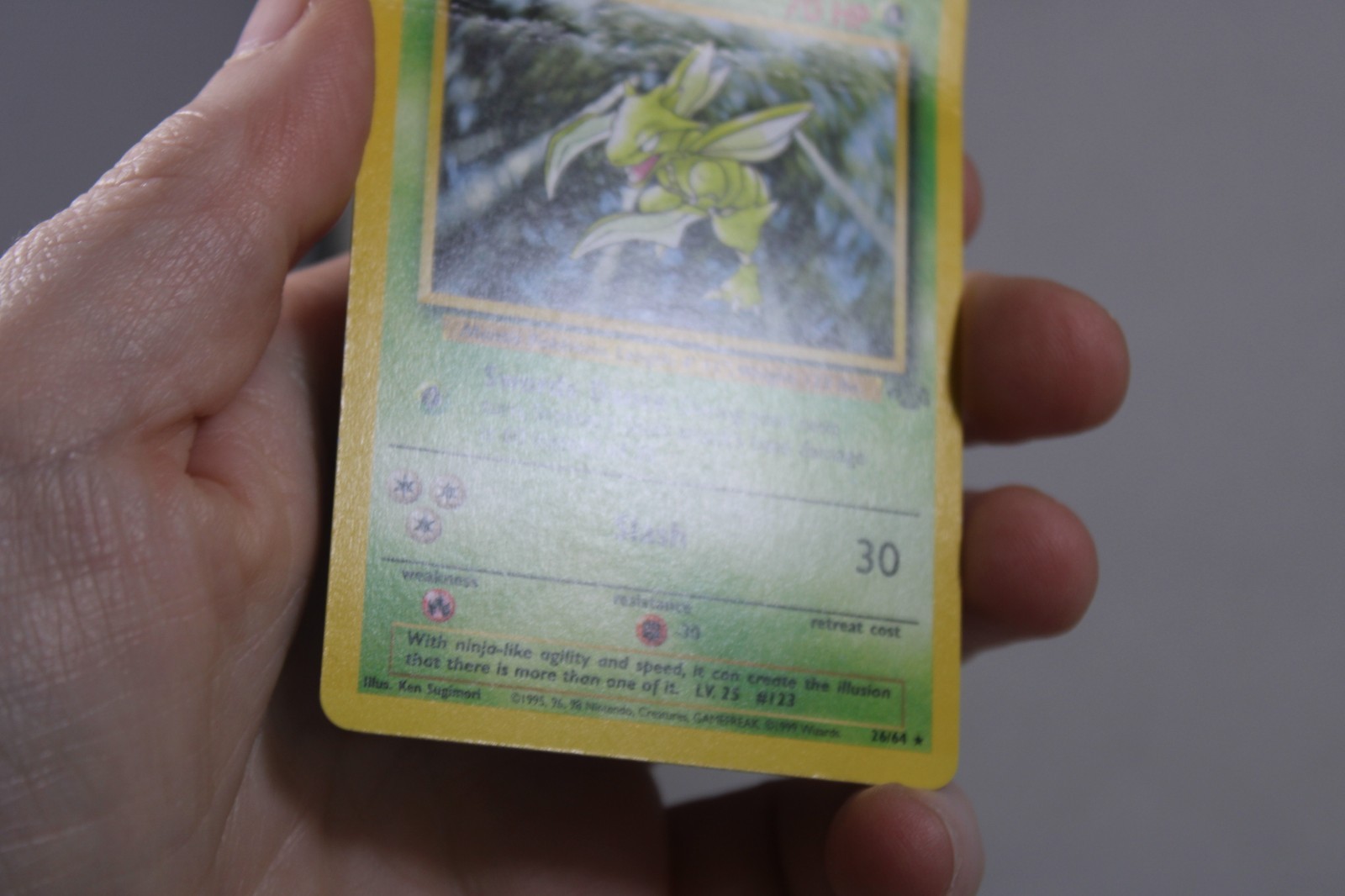 Scyther Rare Pokémon Card 10/64 Jungle 1999 WOTC TCG Regular – POOR Condition