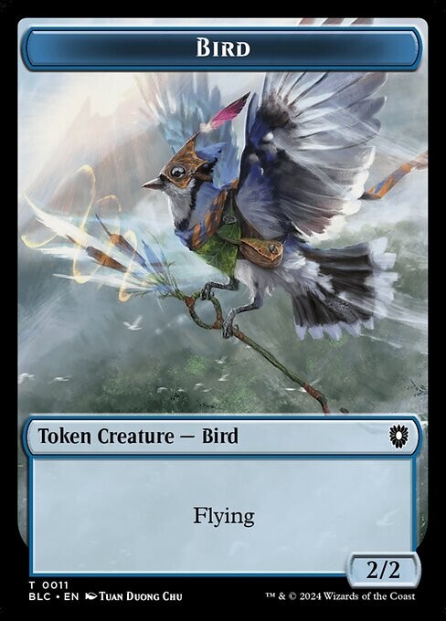 Bird – Shark 0011-0016 Double Sided Token Bloomburrow Token MTG Near Mint