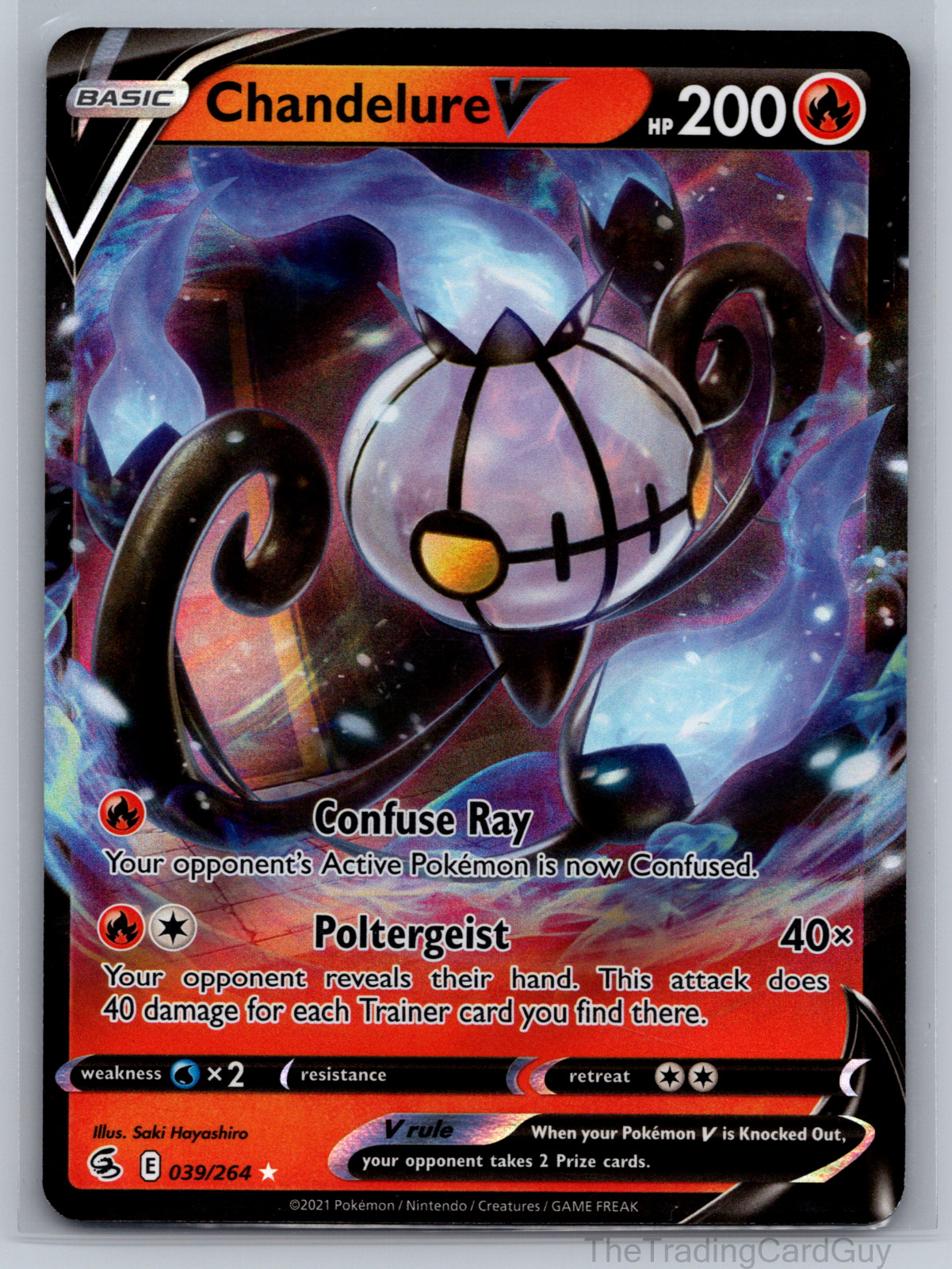 Pokemon TCG SWSH08: Fusion Strike #039/264 Chandelure V NM