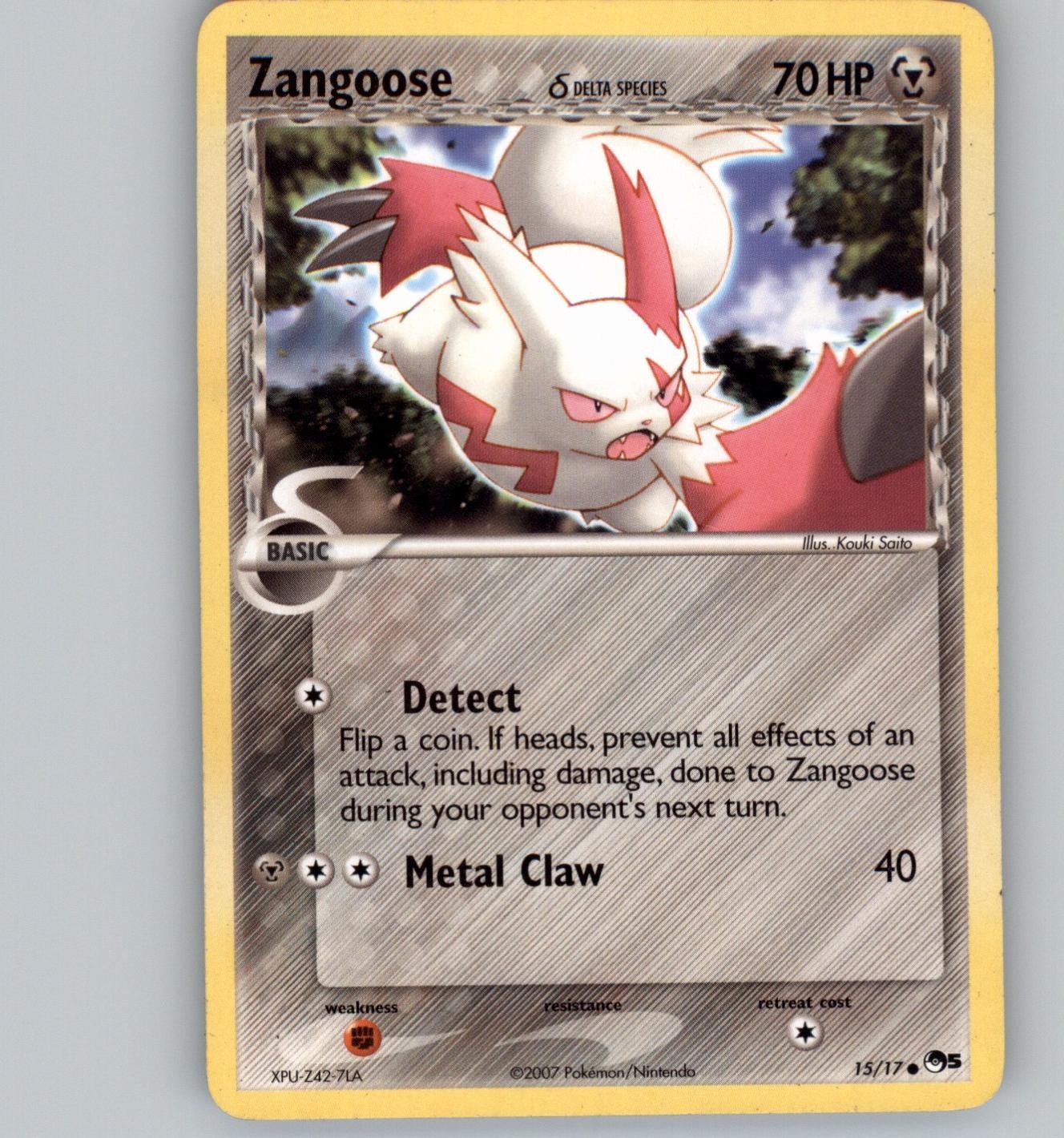 Zangoose 15/17 Common POP Series 5 Pokemon Near Mint