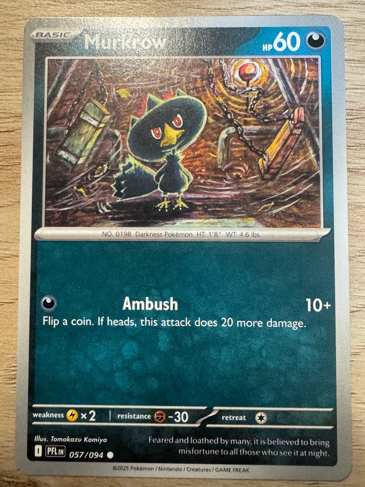 Murkrow Common ME02: Phantasmal Flames 057/094 NM Tomokazu Komiya