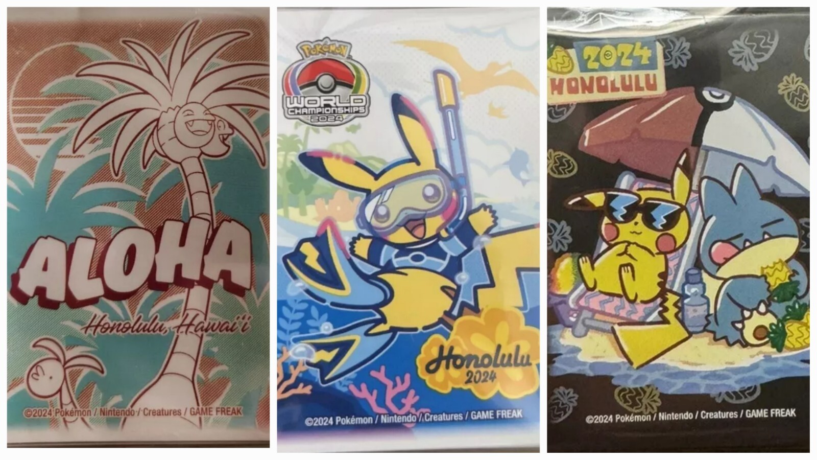Pokémon Worlds 2024 Championships Honalulu Hawaii Complete Sleeve Set 1x Each