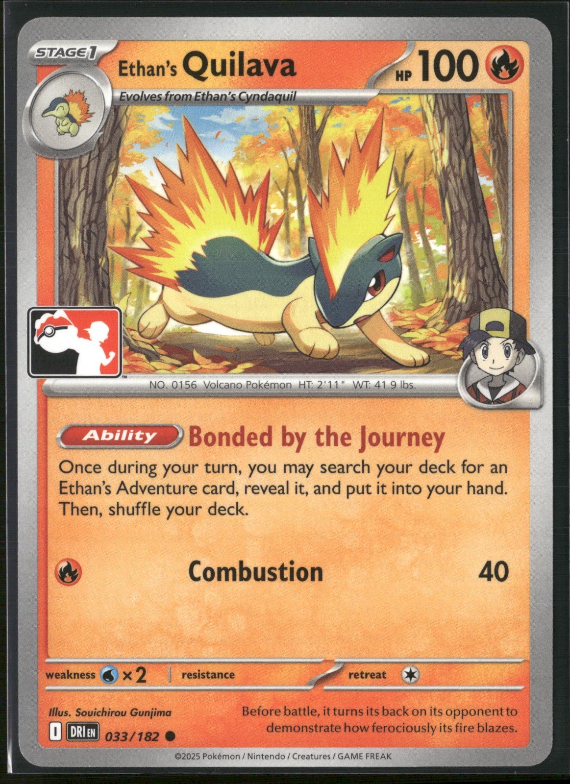 Ethan’s Quilava Common Prize Pack Series Cards 033/182 NM