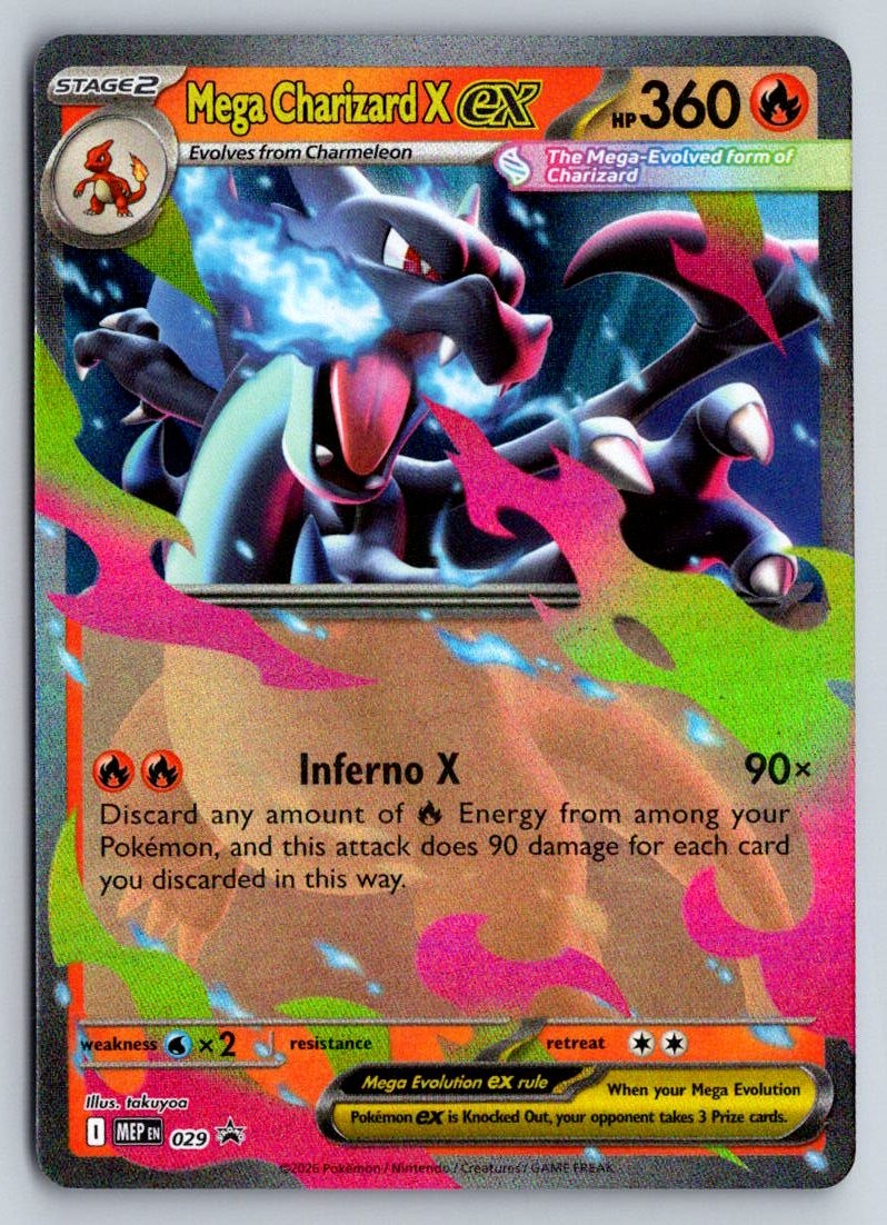 MEGA CHARIZARD X EX 029 ME: MEGA EVOLUTION PROMO POKEMON HOLO NM