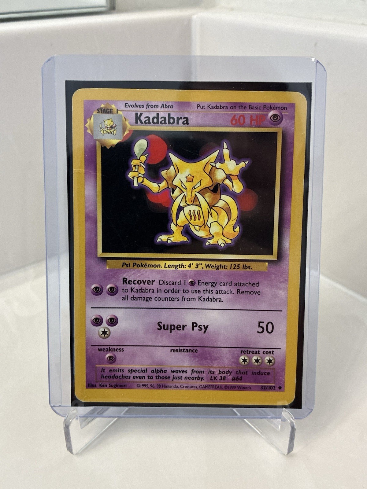 Pokemon Base Set Unlimited Kadabra 032/102 (Damaged) FREE SHIPPING