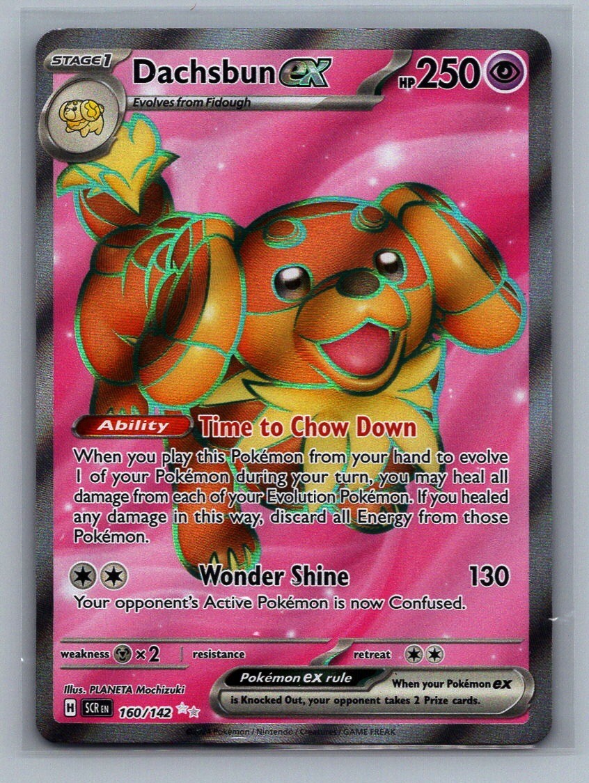 Dachsbun ex #160/142 Holo Stellar Crown Pokemon Card – NM