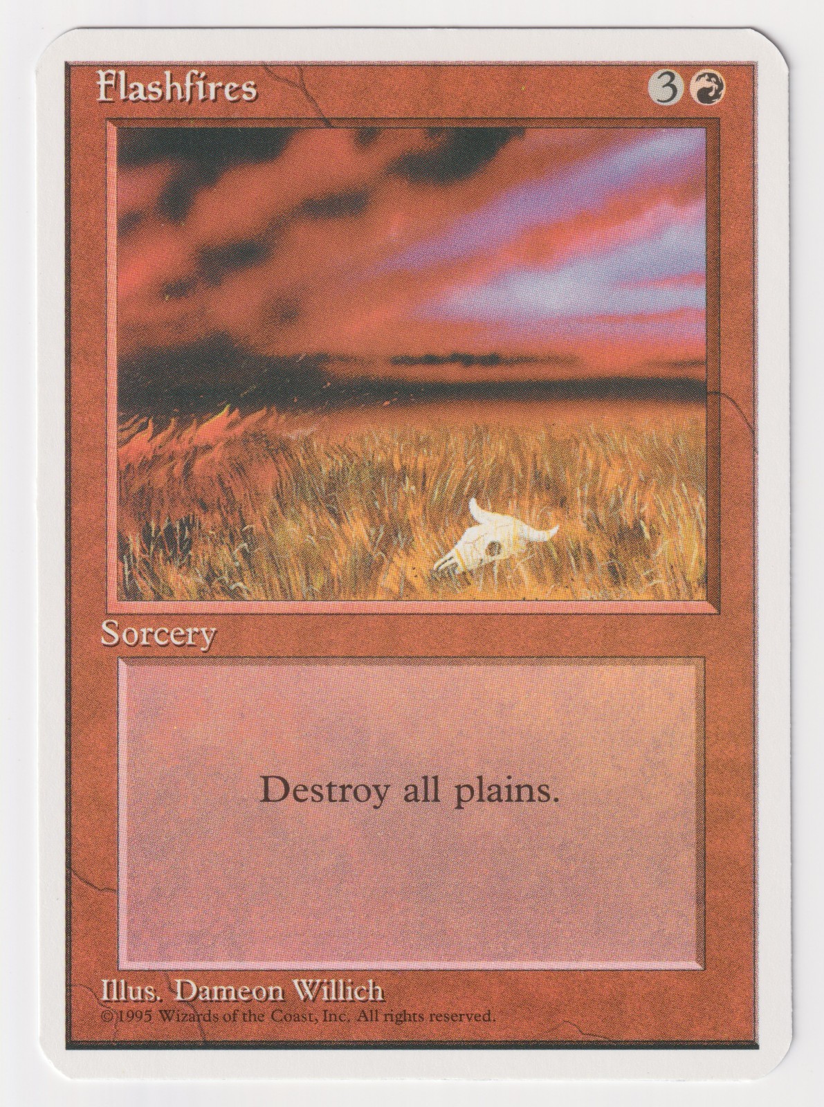Miscut Flashfires MP 4th Edition 1995 MTG Magic Error Misprint Alpha Cut Corners