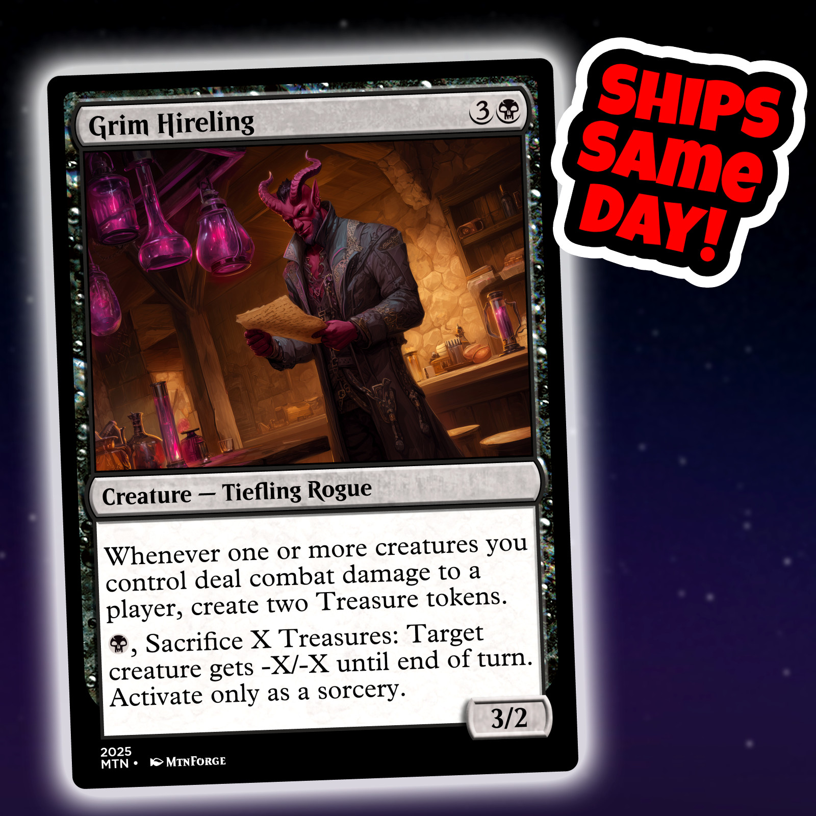 Grim Hireling – Custom Art Magic: The Gathering Playtest Card – Commander EDH