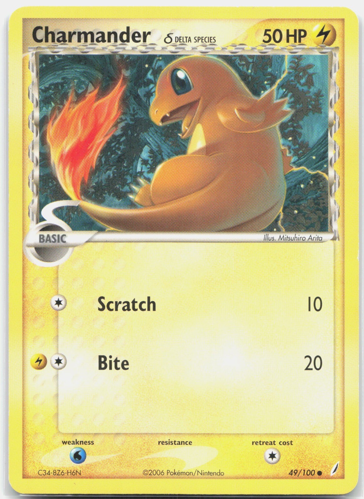 Charmander (Delta Species) Common Crystal Guardians CG Lightning 49/100 2006 MP
