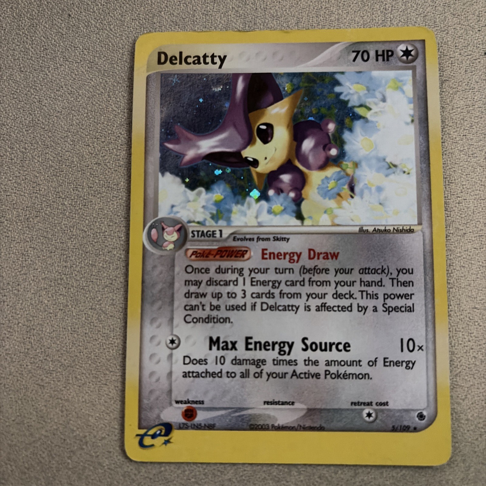 Pokémon TCG Delcatty 5/109 Ruby and Sapphire Holo Rare E-Reader Vintage 2003