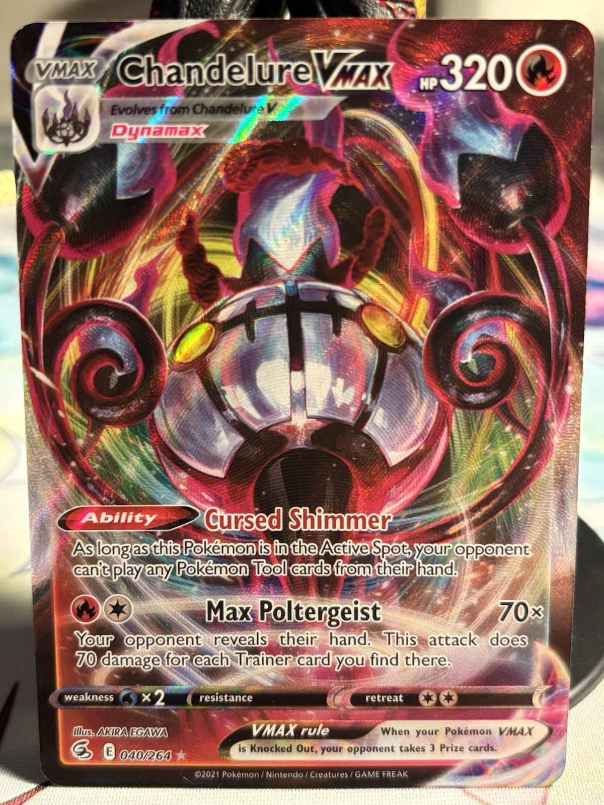 Pokemon Chandelure VMAX 040/264 Fusion Strike AKIRA EGAWA