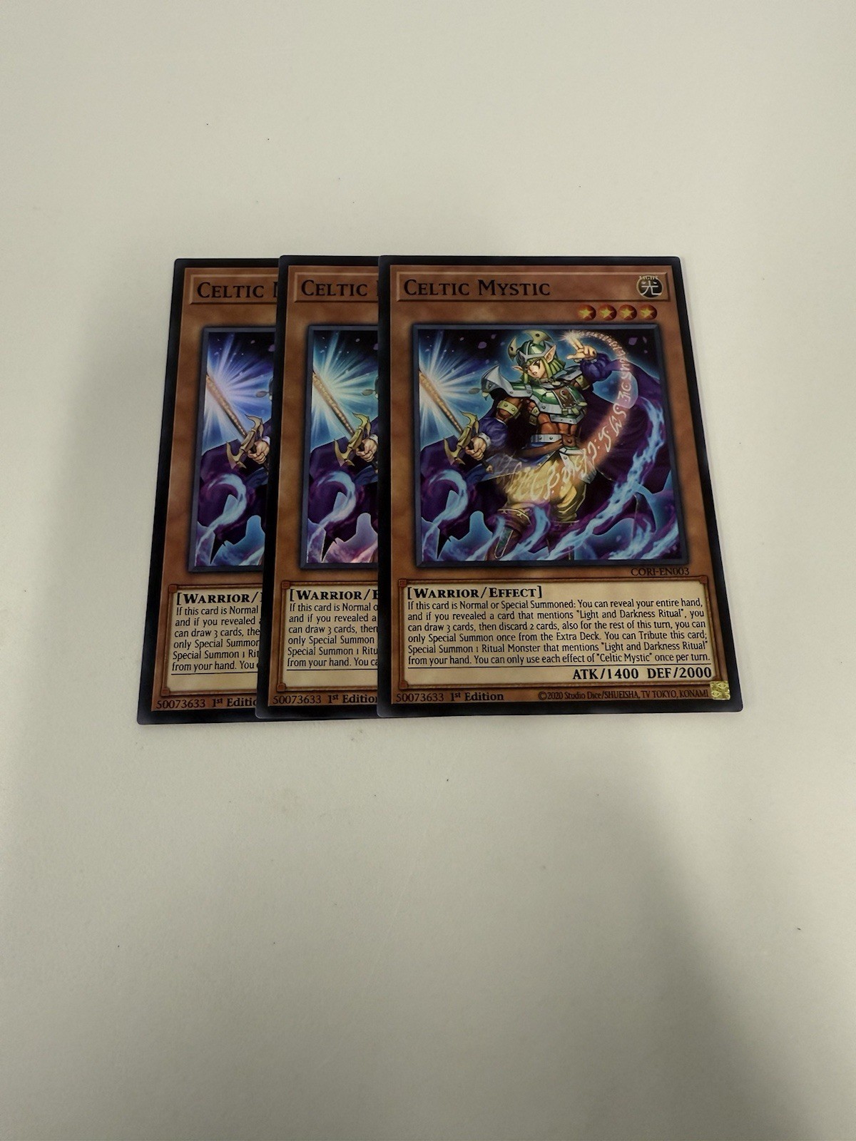 3X Celtic Mystic Super Rare CORI-EN003 presale ships 7/3