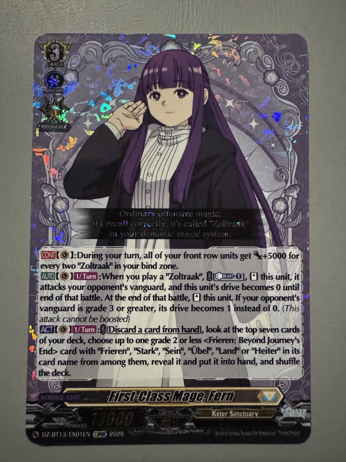 CARDFIGHT VANGUARD FIRST-CLASS MAGE FERN (GRADE 3) DZ-BT13/EX01EN EXRRR