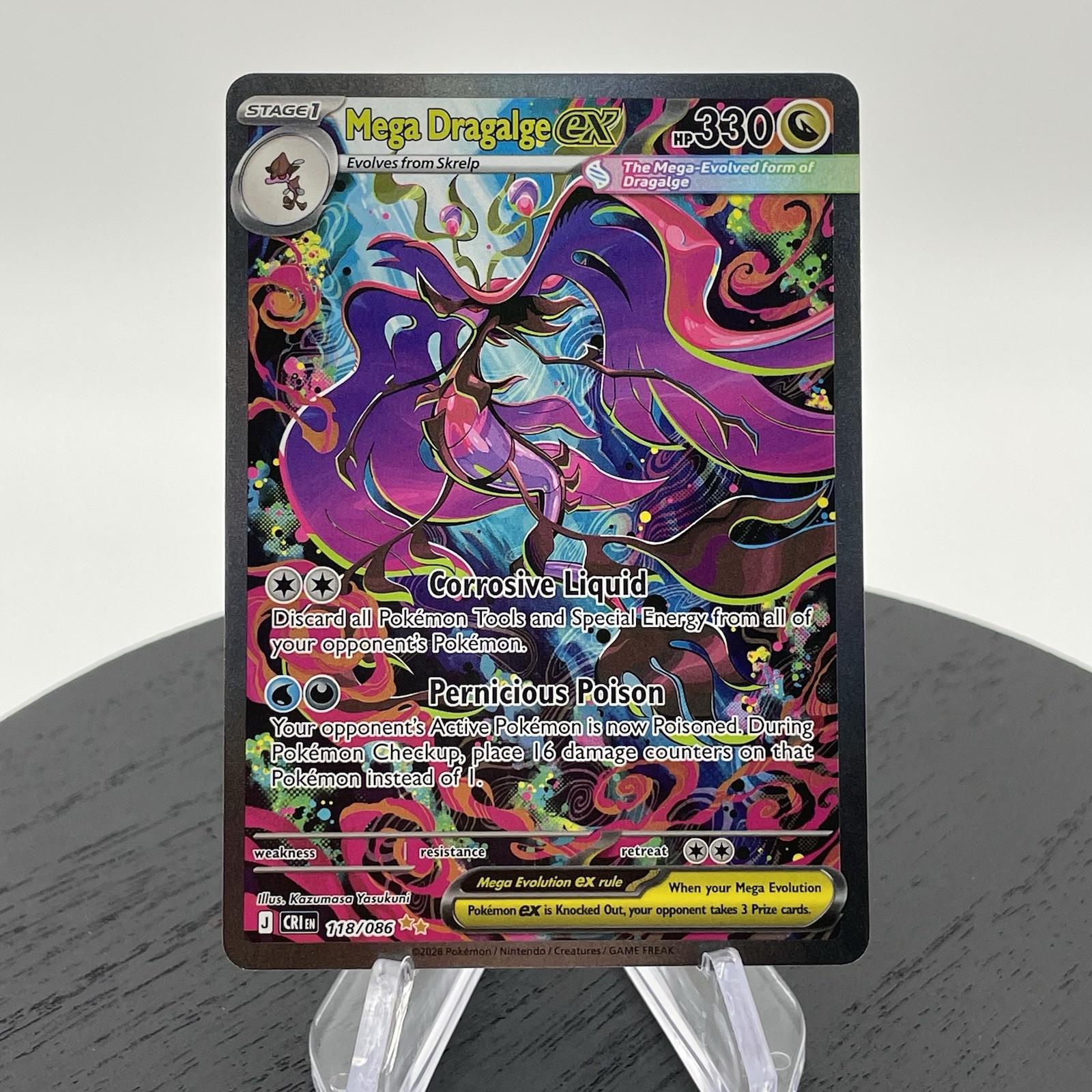 Mega Dragalge EX 118/86 Special Illustration Rare Chaos Rising Pokemon Tcg NM/M