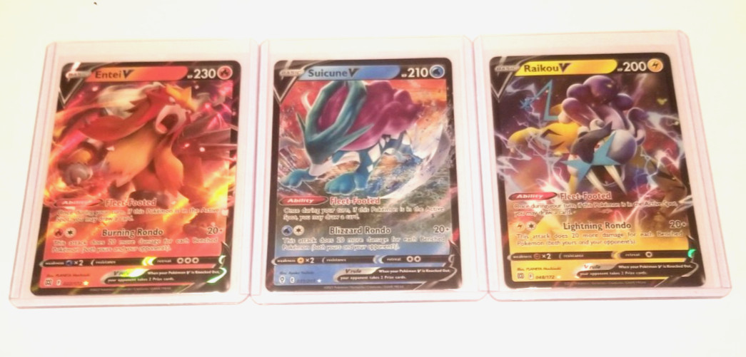 Suicune V 031 Raikou V 048 Entei V 022 Evolving Skies Brilliant Stars Pokemon