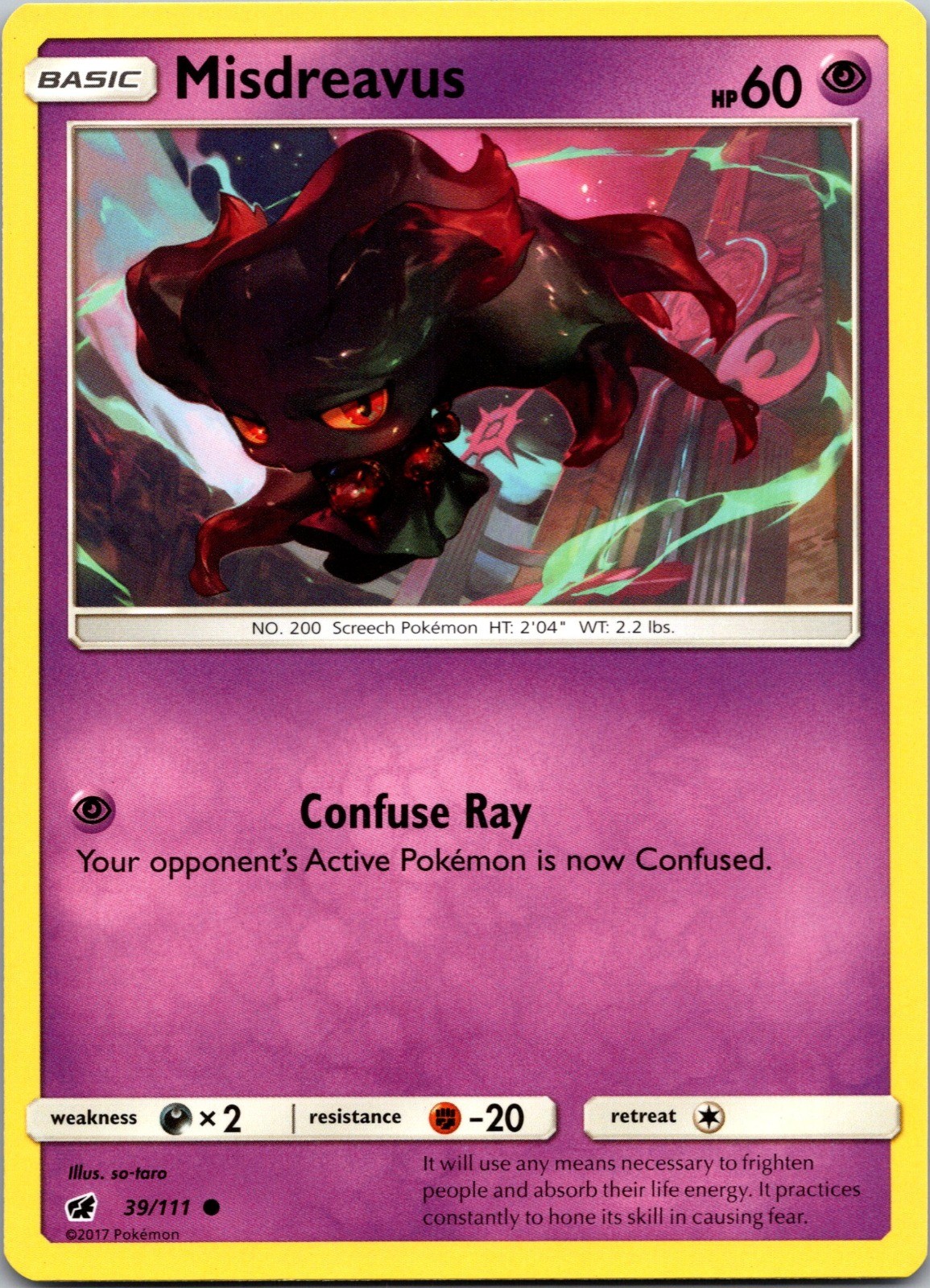 Misdreavus Common SM – Crimson Invasion 39/111 NM