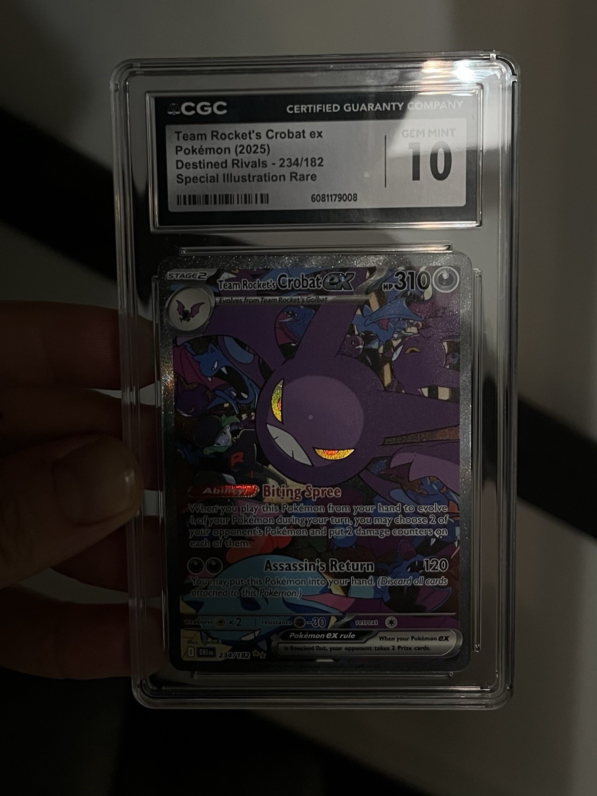 Team Rocket’s Crobat EX CGC 10 Pokemon 2025 S&V Destined Rivals SIR 234 Low POP
