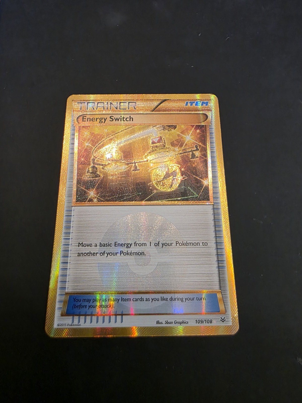 ENERGY SWITCH 109/108 — NEAR MINT — SECRET RARE ROARING SKIES POKEMON HOLO —