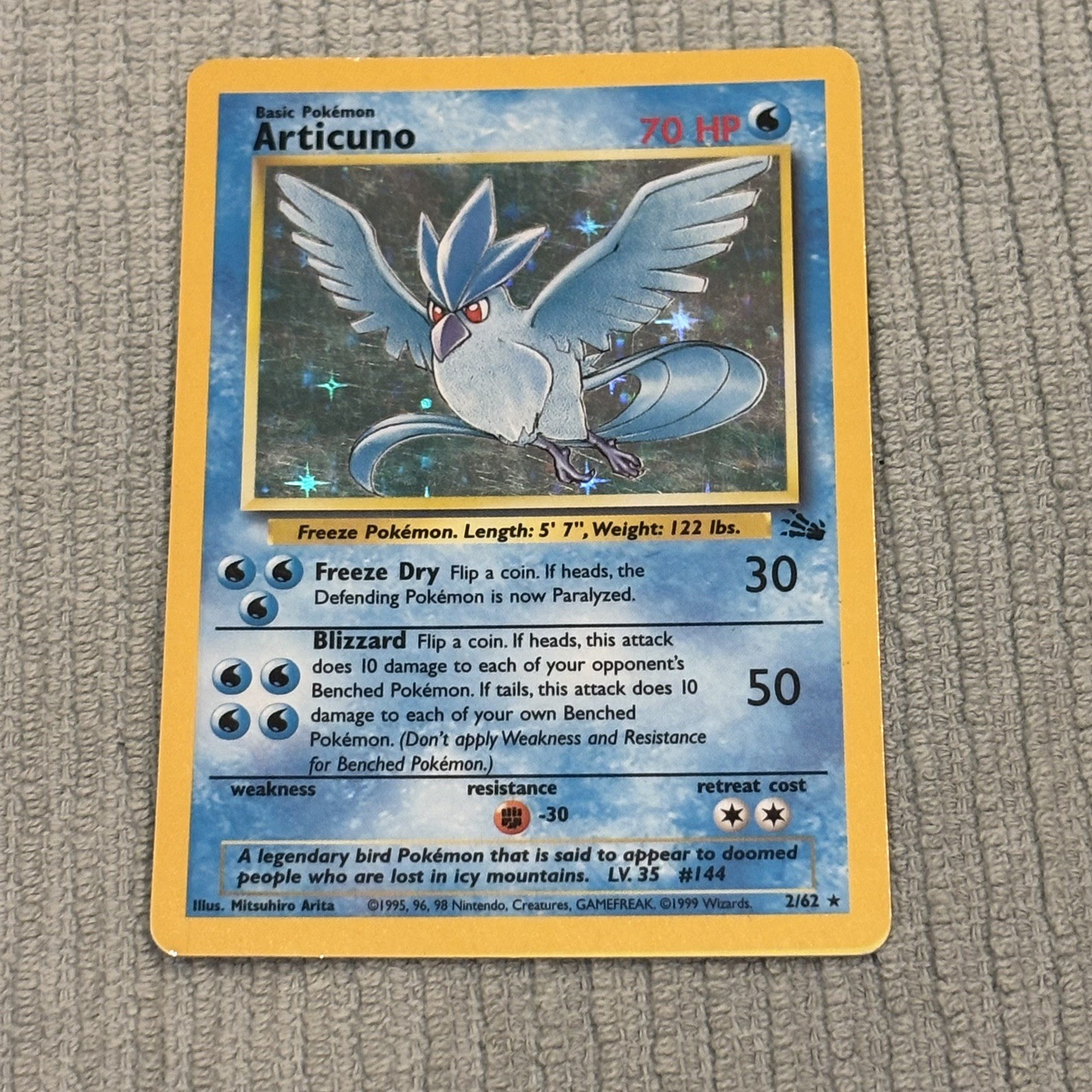 Articuno Holo 2/62 Fossil Pokemon TCG