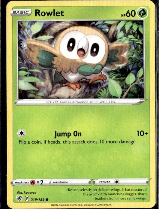 2022 Sword & Shield Astral Radiance Rowlet – 19/189