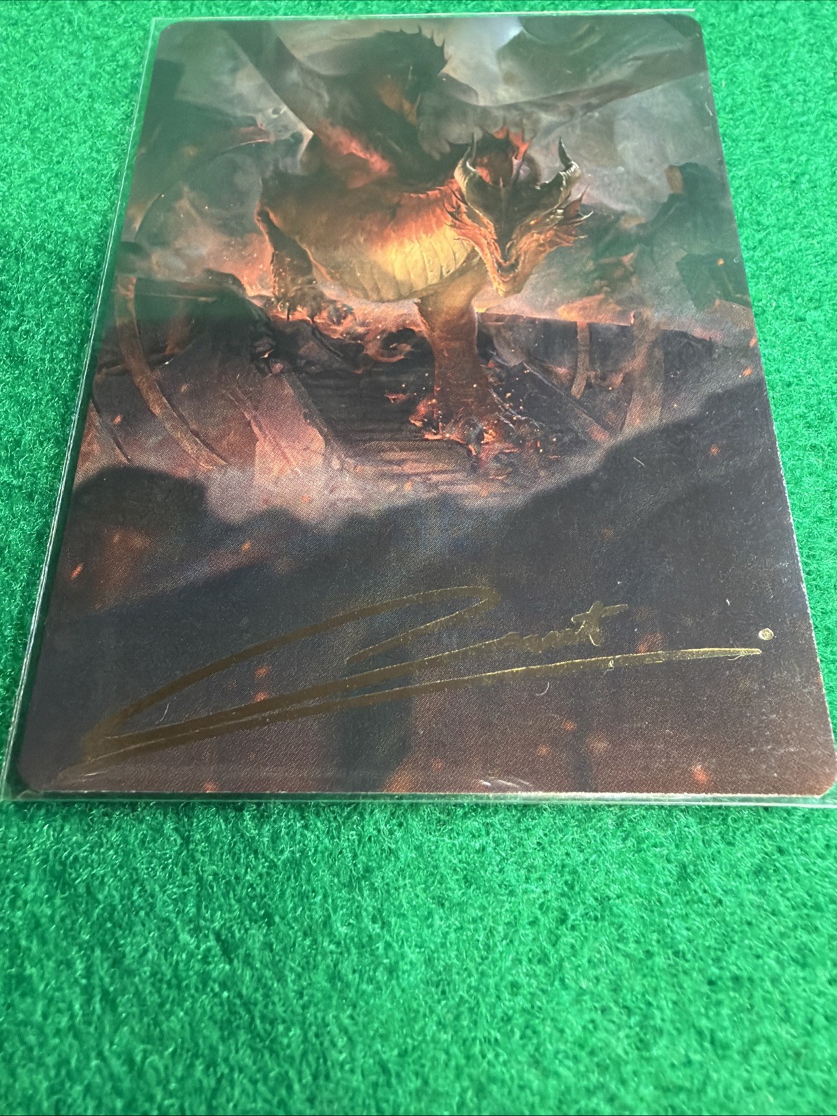 Red Dragon Gold Signed Art Card 81/81 Rudy Siswanto MTG Magic AFR Forgotten