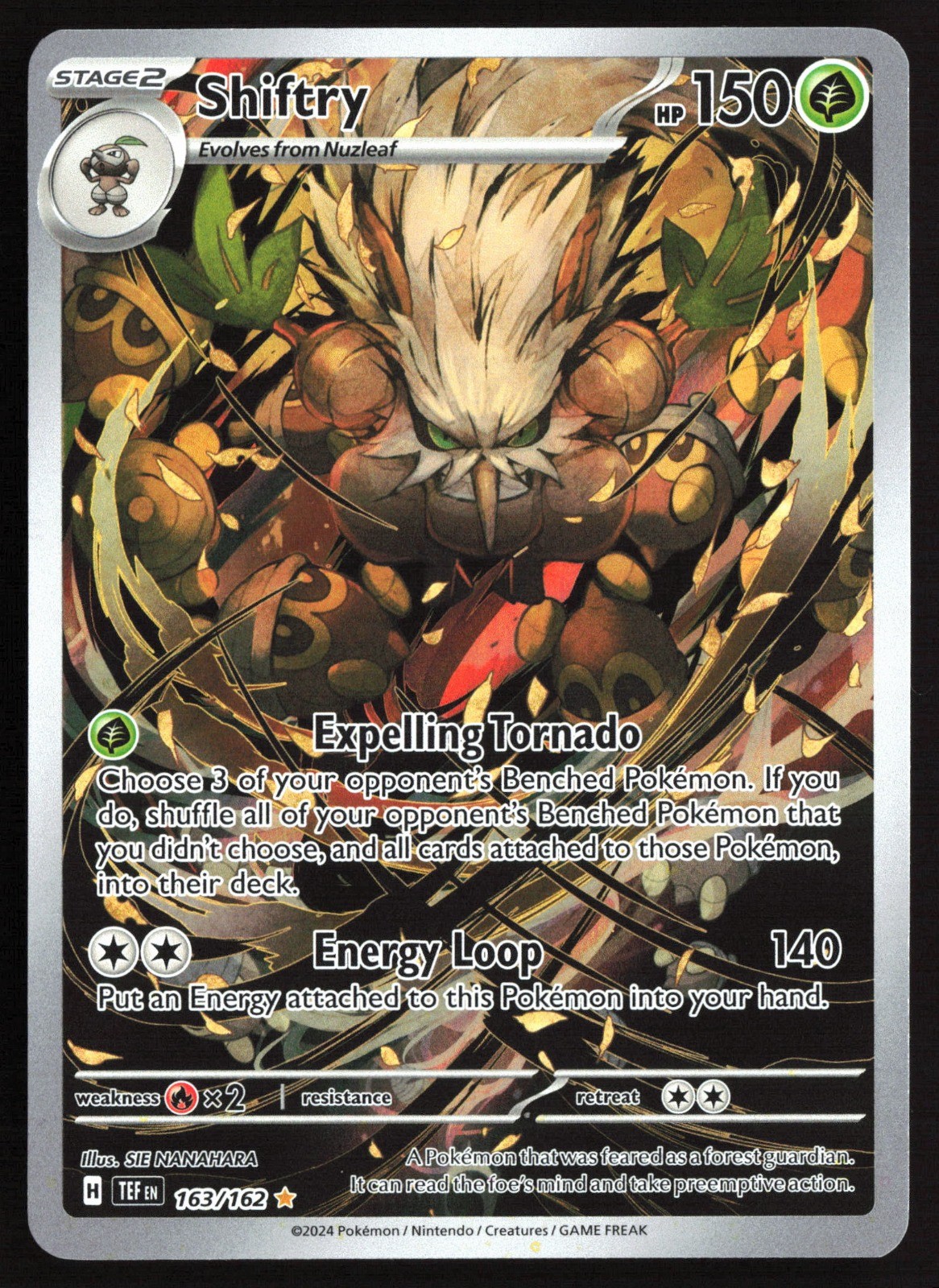 Pokemon Shiftry – 163/162 SV05: Temporal Forces Holo Illustration Rare NM