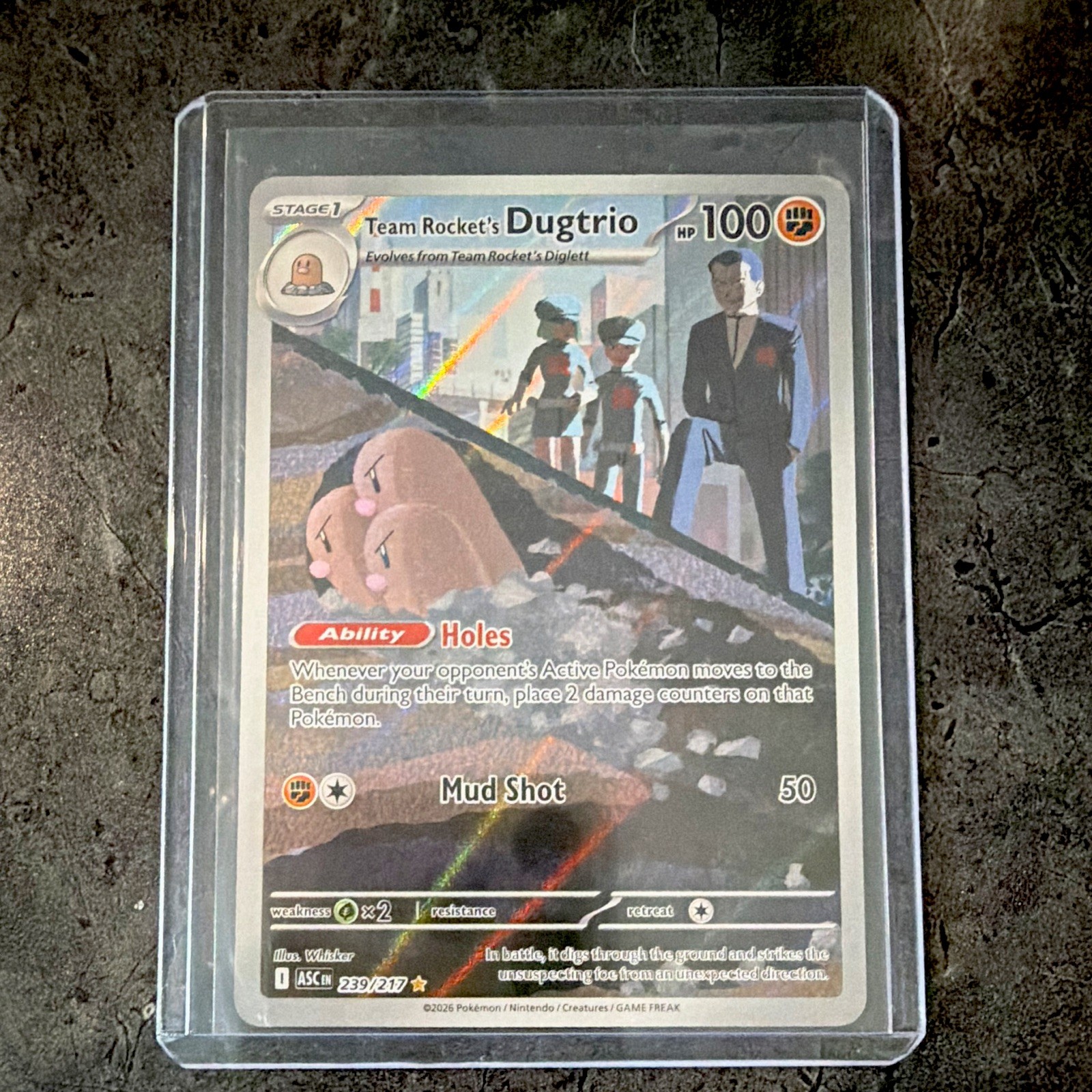 The Pokemon Company Team Rocket’s Dugtrio 239/217 Illus Rare Holo ENG HP100